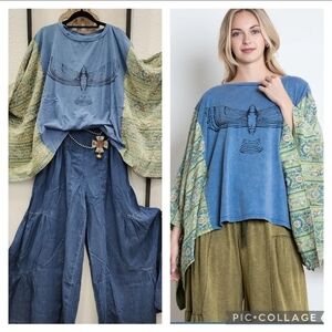 Blue Velvet Thunderbird  Women's Top Poncho